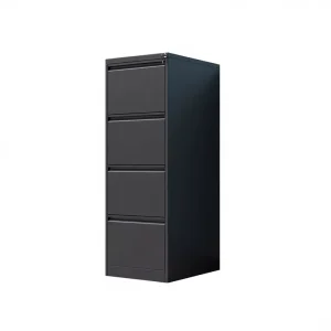 Black 4 Drawer Steel Filing Cabinet Low Profile Metal Office Document Storage Cabinet Drawer Type Vertical File Cabinet