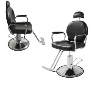 Black Barber Chair All Purpose Hair Salon Chair with Wood Armrest