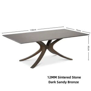 Black Ceramic Centre Table Metal Frame Luxury Minimalist Design Living Room Durable Sintered Stone Coffee Stand Decorative