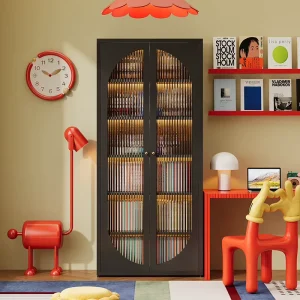 Black Children’s Steel Bookcase Multi-layer Metal Children’s Bookshelf Suitable for Small Spaces