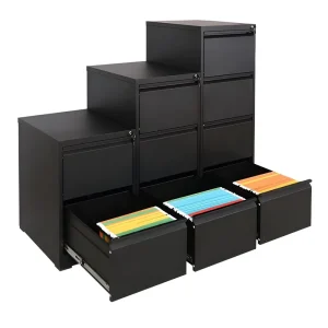 Black Cold Rolled Steel 3 Drawer Metal Cabinet Storage Vertical File Cabinet