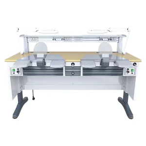 Black Fireproof Metal Dental Lab Workbench Modern Station for School