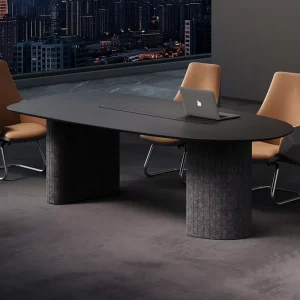 Black Horse Modern Minimalist Light Luxury Fabric Square Modular Commercial Hotel Conference Table 6 Seater Designer Long Table