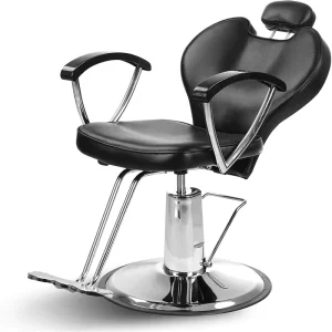 Black Hydraulic Barber Chair Adjustable Height Salon Spa Styling Beauty Swivel Grooming Equipment Styling Chair Cutting Chair