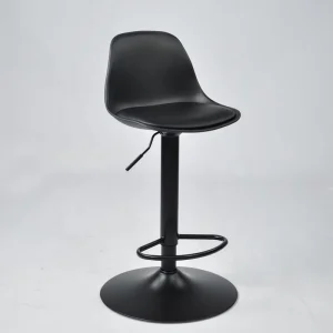 Black Leg Padded Cushion Swivel Bar Stools Modern Short Kitchen Bar Chairs