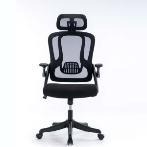 Black Mesh Study Waiting Chairs High Back Ergonomic Swivel Office Chair with Lumbar Support