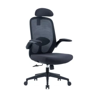 Black Modern Adjustable Height Ergonomic Swivel Lumbar Support Mesh Staff Office Chair for Office Building