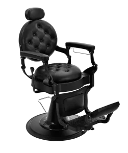 Black Modern Durable Rotating Barber Chairs Metal Tilting Salon Chairs for Living Room and School Use