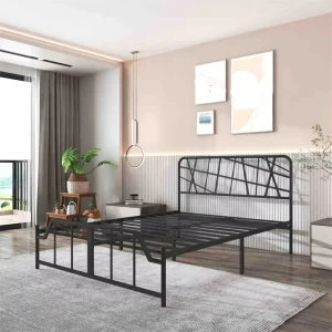 Black Modern Industrial Style Metal Bed Frame for Bedrooms School Dormitories Apartments and Hotels