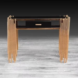 Black Nordic Modern Hallway Entryway Console Tables Living Room Furniture Gold Stainless Steel Luxury Glass Coffee Table