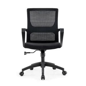 Black PP With Fiber Frame Mid Back Staff Computer Mesh Office Chair