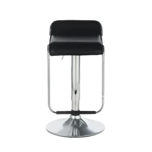 Black PU Material Modern Bar Stools Without Backrest Steady Outdoor Hotel Use Factory Direct