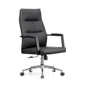 Black Pu Chair Chrome Base Executive Leather Office Chair Ergonomic Modern Manager BOSS Backrest