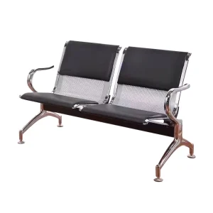 Black Public Waiting Bench Seating Stainless Steel Waiting Chair Hospital Waiting Chair