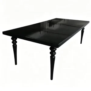 Black Reception Table of Wedding