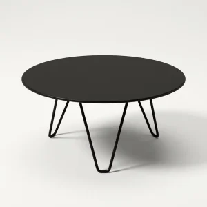 Black Round Metal Coffee Table Hairpin Legs Iron Top Coffee Side Table for Living Room Hotel Cafe Home Decor