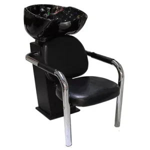 Black Shampoo Chair High Quality Washing for Barber Shop Beauty Shampoo Bowl with Chair Shampoo and Hair Stylist Chairs