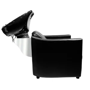 Black Shampoo Chair Modern Luxury Shampoo Chair and Bowl Black Sink Hair Salon Furniture