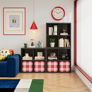 Black Steel Modular TV Cabinet Living Room Bedroom Universal Storage Cabinet Combinable Grid Shelf