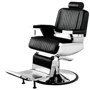 Black Vintage Belmont Barber Chair Hydraulic Pump Reclining Chair Barber for Hair Salon