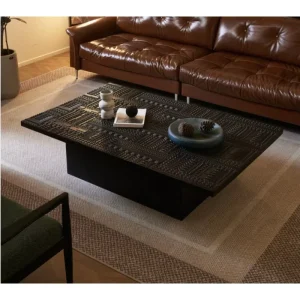 Black Vintage Durable Red Oak Coffee Table 1.6m or 1.38m Optional Living Room Furniture