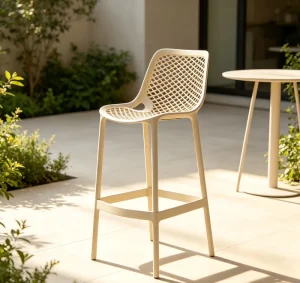 Black White PP Dining High Chairs Plastic Bar Stool Chair for Kitchen Restaurant Bistro Hotel Cafe