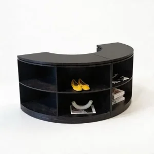 Black Wood Painted Showcase for Super Market Shopping Mall Durable Display Cabinet for Shoe Store