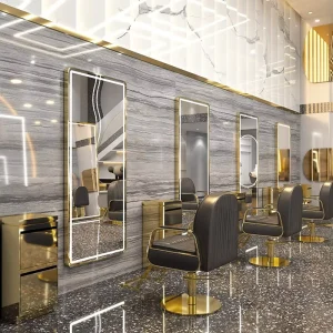 Black and Gold Modern Beauty Stylish Barber Chairs Hair Salon Equipment Barber Shop Salon Furniture