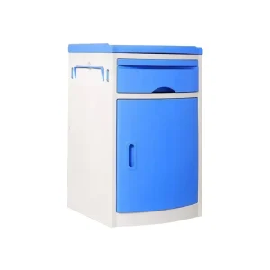 Blue ABS Plastic Hospital Bedside Cabinet Steel and Wood Bedtable for Patient Comfort Hospital Furniture