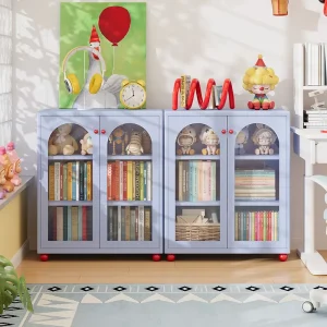 Blue Carbon Steel Bookshelf for Children’s Room