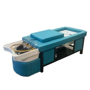 Blue Luxury Salon Electric Head Spa Water Circulation Hair Washing Massage Table Pedicure Shampoo Bed