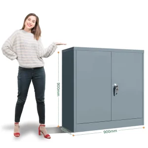 Blue Steel Modern Adjustable Storage Cabinet with Lock Customizable Size & Lock Options for Office Gym & Outdoor Commercial Use