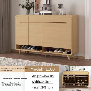 Board Wood Bonding Contemporary Shoe Cabinet Economy Style Double Layer Open Storage Thickened Back Panel Living Room Gym Dining