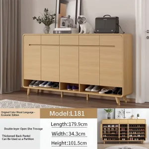 Board Wood Bonding Contemporary Shoe Cabinet Economy Style Double Layer Open Storage Thickened Back Panel Living Room Gym Dining