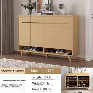 Board Wood Bonding High Quality Shoe Cabinet Economy Style Double Layer Adjustable Open Storage Eco Friendly Thickened Back