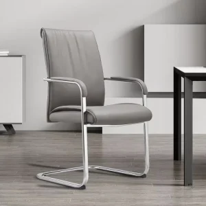 Boardroom Reception Cantilever Office Chair Executive Office Chairs PU Leather Ergonomic Sled Base Leather Meeting Chair