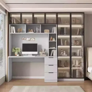 Bookshelf High Capacity Space Saving Design Wooden Bookshelf Storage Cabinet
