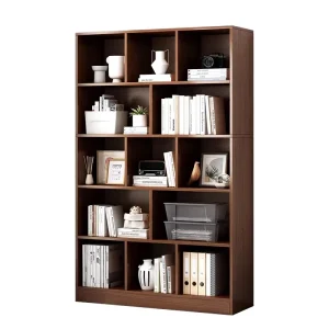 Bookshelf Storage Rack Grid Cabinet Floor-Standing Home Bookcase Display Rack Wall-Mounted Living Room Bedroom Storage Cabinet
