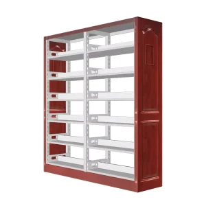 Bookshelf Wood Metal for School Office Steel and Wood Library Furniture CE Certified Wood and Metal Bookcase