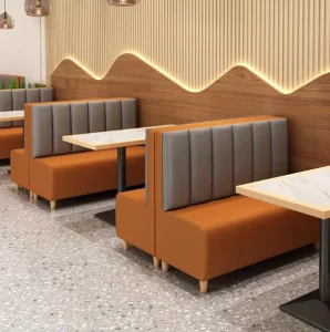 Booth Sofa Table-Chair Set Custom Upholstered Banquette for Coffee Shops and Restaurants Commercial Use