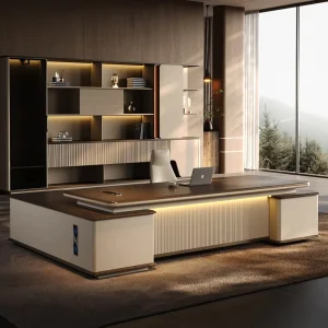 Boss’s Office Desk Simple Modern Luxurious High End Large Wood Modular Desk for Bedroom Use