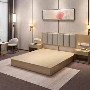 Brand New Modern Customized High Quality Hotel Beds Wood Panel Bedroom Furniture for Hotels and Apartments