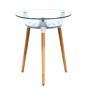 Brand New Solid Wood Legs Coffee Table Minimalism Transparent Stable Dining Room Coffee Table