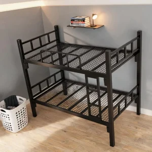 Breathable Heavy Duty Metal Bunk Bed with Integrated Steel Mesh Frame for School and Mine