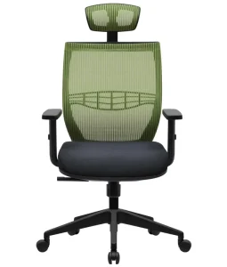 Breathable Mesh Home Office Chair with Headrest Adjustable Height Swivel Task Chair with 2D Armrest and Aluminum Alloy Frame