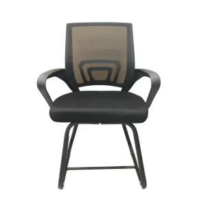 Breathable Mesh Visitor Office Chair Fixed Metal Leg Mid Back Ergonomic Conference Room Guest Chair With Armrest OEM