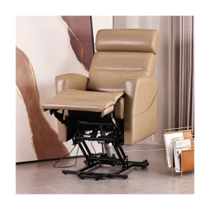 Brown Barber Chairs Hair Salon Electric Recliner Sofa Set Beauty Shampoo Chair Extendable Synthetic Leather Heavy Duty Metal