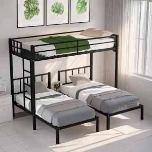 Budget Dormitory Double Loft Bed 1.0m Bedroom Furniture Matte Iron Frame Simple Design Bunk Bed Frame