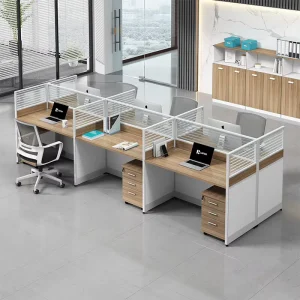 Budget Staff Office Desk Partition Cubicle Employee Workstation With Lockable Mobile Cabinet for Small & Medium Enterprises