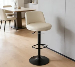 Bulk Order TUQ CHAIR Modern White Thick Cushion Hydraulic Lift Bar Stools for Kitchen for Distributor Supply